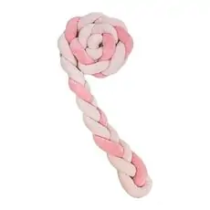 KikkaBoo-ს საბავშვო საწოლის ბამპერი/ნაწნავი Braided bumper 180 cm 3 braids (12cm) Pink