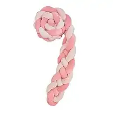 KikkaBoo-ს საბავშვო საწოლის ბამპერი/ნაწნავი Braided bumper 180 cm 4 braids (15cm) Pink