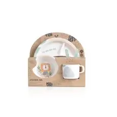 Cangaroo-ს საბავშვო ჭურჭლის ნაკრები Bamboo feeding set 5 pcs Savanana mint