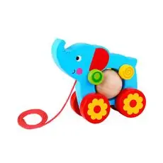 Tooky Toy TKE006 Pull along Elephant ხის სათამაშო სპილო