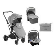 KikkaBoo Angele Chrome Grey 3in1 საბავშვო ეტლის კომპლექტი