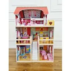 Moni Toys 4109 Wooden doll house Emily საბავშვო ხის სათამაშო თოჯინის სახლი