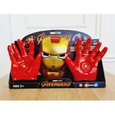 Avengers Iron man MARVEL-ის სუპერ გმირი რკინის კაცის ნიღაბი და ხელთათმანები