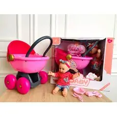 BABY Doll With Accessories თოჯინა სასეირნო ეტლით და აქსესუარებით