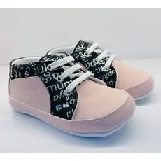 Papulin Baby Shoes 0-12 Months 4274 ჩვილის ფეხსაცმელი PINK/BLACK