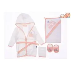Premium Bath Set Little Princess ახალშობილის ხალათის ნაკრები MİNİWORLD 15997