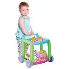 Dede 03354 CANDY TEA SERVICE TROLLEY 14 PCS სათამაშო ჭურჭელი სამზარეულოსთვის