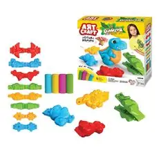 Dede 03549 ART CRAFT 3D DINOSAURS DOUGH SET 200 GR საბავშვო პლასტელინების ნაკრები