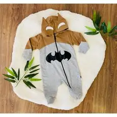 MURATBABY Batman Romper Brown 5834 ჩვილის რომპერი კაპიუშონით