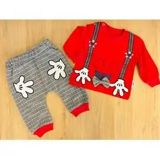 Mr. Mickey Agumini Baby 2in1 Set ახალშობილის ტანსაცმლის ნაკრები 80041 Red