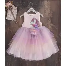 Premium Class Dress Little Unicorn საბავშვო კაბა 9039 ERAY KIDS PINK