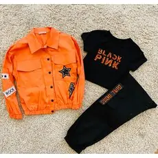 Black Pink Set საბავშვო ტანსაცმლის ნაკრები 4359 COCOLAND ORANGE