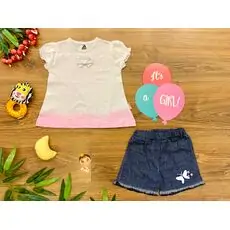 Modax Girls Wear, 2in1 Set ახალშობილის ტანსაცმლის ნაკრები 1223 White