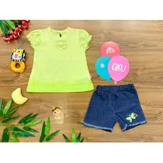 Modax Girls Wear, 2in1 Set ახალშობილის ტანსაცმლის ნაკრები 1223 Yellow