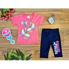 Roller Skate Outfit საბავშვო ტანსაცმლის ნაკრები Cilgin 171 Pink