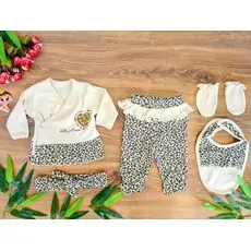 Little Princess Leopard Set 5in1 ჩვილის ტანსაცმლის ნაკრები Begisa 431
