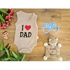I Love Dad ჩვილის ბოდე BEBIO 3062 Beige