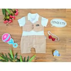 Little Baby Suit ჩვილის რომპერი Hippil 0325 Beige