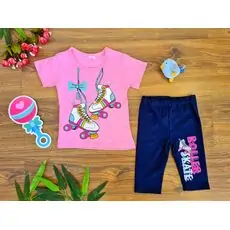 Roller Skate Outfit საბავშვო ტანსაცმლის ნაკრები Cilgin 171 Neon Pink