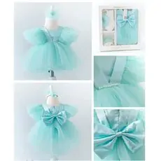 Princess Dress საბავშვო კაბა 3843 Pugi Baby Mint
