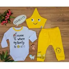 Home is Where My Family is ახალშობილის ტანსაცმლის ნაკრები Miniworld Yellow 15011