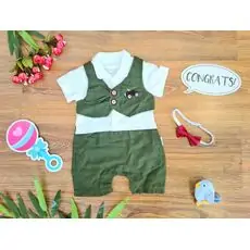 Little Baby Suit ჩვილის რომპერი Hippil 0325 Green