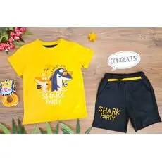 Shark Party საბავშვო ტანსაცმლის ნაკრები TRIO Yellow