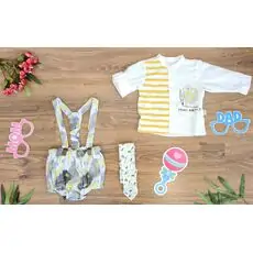 Summer Bodysuit 3in1 Set BBX1708 Maibella ჩვილის საზაფხულო კომბინიზონი
