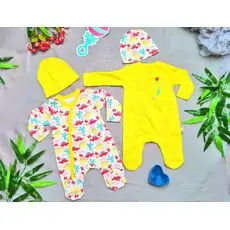 Baby Romper 2in1 set 26-271-3 Yellow Maibella საბავშვო რომპერი