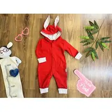 Lovely Bunny Romper MURATBABY 7079 Red ახალშობილის რომპერი