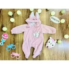 Cute Bunny Romper MURATBABY 7216 Pink ახალშობილის რომპერი