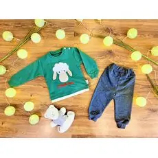 Lovely Sheep Set Green MURATBABY 6174 საბავშვო ტანსაცმლის ნაკრები