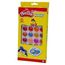 Play-Doh Watercolor Set 36 Colors 23mm With Brush SU010 წყლის საღებავი ფუნჯით