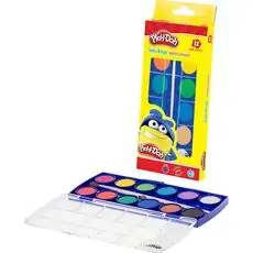 Play-Doh Watercolor Set 12 Colors 23 mm With Brush SU002 წყლის საღებავი ფუნჯით