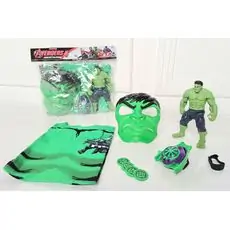 HULK WITH MASK SET 2105-1D MARVEL-ის სუპერგმირი ჰალკის ნიღაბი და აქსესუარები