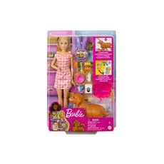 Barbie And New Born Dogs Play Set MTL-HCK75 ბარბის თოჯინა ძაღლით და აქსესუარებით