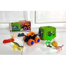 Dinosaur cage with off-road vehicle set F881-B1 საბავშვო სათამაშო დინოზავრი