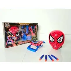 MARVEL SPIDER MAN MASK WITH SOFT BULLET LAUNCHER 564-931 ადამიანი ობობას ბლასტერი და ნიღაბი