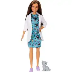 Barbie You Can Be Anything Animals Doctor Doll GJL63 ცხოველების ექიმი ბარბი