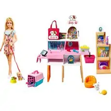 Barbie Doll and Pet Shop Play Set MTL-GRG90 ბარბის შინაური ცხოველების მაღაზია