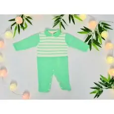 Baby Knitted Bodysuit Green Caramini 1123 ახალშობილის რომპერი