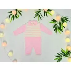 Baby Knitted Bodysuit Pink Caramini 1123 ახალშობილის რომპერი