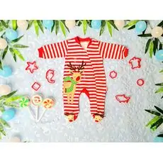 Santa's Deer Baby Romper 30067 ჩვილის რომპერი