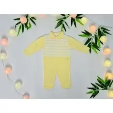 Baby Knitted Bodysuit Yellow Caramini 1123 ახალშობილის რომპერი