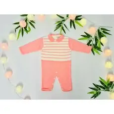Baby Knitted Bodysuit Dark Pink Caramini 1123 ახალშობილის რომპერი