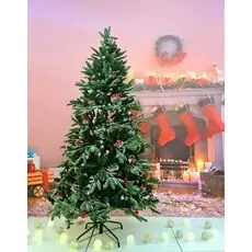 Christmas Tree With Pine Cones And Berries საახალწლო ნაძვის ხე შერეული სილიკონის წიწვებით, გირჩით და კენკრით 180 სმ (OT001)