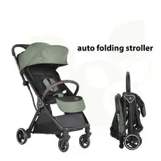Cangaroo Baby Stroller Easy Fold Green პრემიუმ კლასის მსუბუქი სასეირნო ეტლი უნიკალური დაკეცვის მექანიზმით