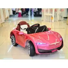 Tesla For Kids Pink - ელექტრო მანქანა ტყავის სავარძლით