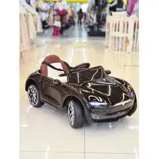 Tesla For Kids Black - ელექტრო მანქანა ტყავის სავარძლით