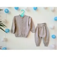 Caramell baby knitted clothes set საბავშვო ტანსაცმლის ორეული 8284 brown
